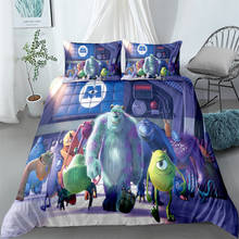 Conjunto de cama de desenhos animados da monster university, conjunto de roupa de cama de tamanho único, king/queen, casal 2024 - compre barato