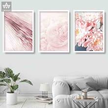 Quadros artísticos florais, arte de parede peônia, peônias, impressão floral, blush, tela de pintura, arte de decoração para sala de estar 2024 - compre barato