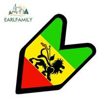 Earlfamily-adesivo para rasta rastafari, emblema em vinil, 13cm x 12.7cm, jdm, wasaba, rasta, rastafari 2024 - compre barato