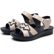 Sandalias de piel de vaca auténtica para mujer, antideslizantes, cómodas, informales, de moda, ligeras y suaves, novedad de 2020 2024 - compra barato