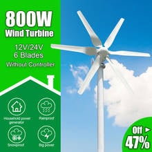 Free Energy Wind Turbine 800W 6 Blades Generator 12V 24V High Efficient For Home Yacht Farm Street Lamps Without Controller 2024 - buy cheap