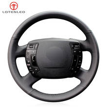 LQTENLEO-Protector de cuero Artificial negro para volante de coche, para Citroën C5, 2008, 2009, 2010, 2011, 2012, 2013, 2014, 2015, 2016, 2017 2024 - compra barato