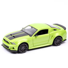 Maisto 1/24 para niños, ford mustang Street Racer, coche fundido a presión, vehículos GT, deporte, modelo muscular, juguete para colección, verde, 2014 escalas 2024 - compra barato