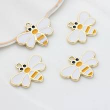 Zinc Alloy Enamel Charms Cute Bee Charms 10pcs/lot For DIY Fashion Jewelry Making Finding Accessories 2024 - buy cheap