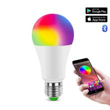 Умная Светодиодная лампа E27 RGB RGBW RGBWW Magic, 5 Вт 10 Вт 15 Вт 110 В-220 в, светодиодный инфракрасный пульт дистанционного управления или Bluetooth 4,0, управление через приложение, домашнее освещение 2024 - купить недорого
