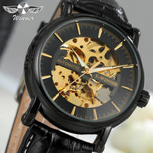 2019 moda novo design vencedor esqueleto relógio masculino movimento mecânico automático relógio de couro wristawatches 2024 - compre barato