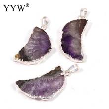 Cute Moon Amethysts Pendant For Necklace Unisex  Fashion Jewelry Gift Gold Plated Necklace Pendants 28x20mm-35x24mm Sold By Pc 2024 - buy cheap