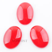 Natural Jades rojo gema piedra Oval forma No agujero cabina de cabujón cuentas para las mujeres joyería haciendo bricolaje accesorios 10 Uds 22x30MM IU3296 2024 - compra barato