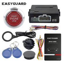 Easyguard rfid sistema de alarme do carro com botão de partida do motor start/stop e transponder imobilizador keyless go sistema dc12v 2024 - compre barato