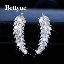 Bettyue Brand Hot Sale Luxury Fashion Charm Leaf Shape Cubic Zircon Three Colors Jewelry Earrings For Woman Party Florid Giift 2024 - buy cheap
