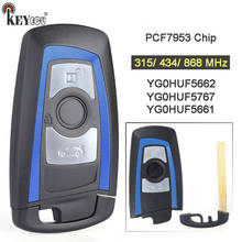 KEYECU-mando a distancia PCF7953, 315/434/868MHz, Chip CAS4 +/EM, reemplazo de 3 botones para BMW 1, 2, 3, 4, 5, 6, 7, serie X3, M2, azul 2024 - compra barato