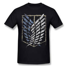 Camiseta de algodón 100% para hombre, prenda con diseño de grafiti, emblema de explorador, ataque a los Titanes, Serie de Televisión de Anime 2024 - compra barato