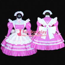 Sexy Sissy maid Dress PVC dress pink lockable Uniform cosplay costume Custom-made[G528] 2024 - buy cheap