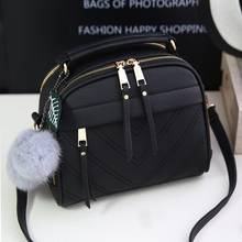 PU Leather Handbag For Women Girl Fashion Tassel Messenger Bags With Ball Bolsa Female Shoulder Bags Ladies Party Crossby Bag 2024 - buy cheap