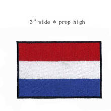 Logotipo de Parches de bandera bordado de Países Bajos, 3 "de ancho 2024 - compra barato