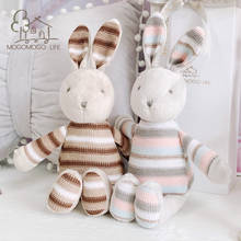 Boneca de coelho bebê de malha, animais de pelúcia ecológicos, artesanal, presente para recém-nascido, brinquedo macio de crochê para crianças 2024 - compre barato