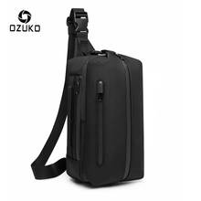 Сумка нагрудная OZUKO мужская с USB-зарядкой, Уличный спорт, водостойкая сумочка-слинг, мессенджер, дорожный саквояж кросс-боди для подростков 2024 - купить недорого