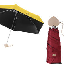 Mini Pocket Umbrellas Small Flat Heart Shape Handle 5 Folding Umbrella Rain Anti-UV Paraguas Men Sun Umbrella For Women Parasol 2024 - buy cheap