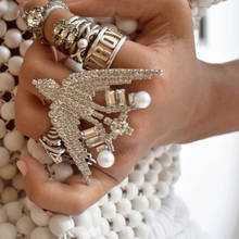 Dvacaman-anillos de cristal de avión para mujer, joyería de compromiso de boda con perlas de imitación Vintage, venta al por mayor, diamantes de imitación, 2020 2024 - compra barato