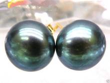Pendientes de oro de 14k/20mm, color negro, Pavo Real, verde, perla del Mar del Sur, 10-11mm, envío gratis 2024 - compra barato