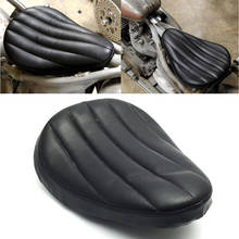 Asiento individual para motocicleta, asiento de cuero negro Retro Para Harley, personalizado, Chopper Bobber 2024 - compra barato