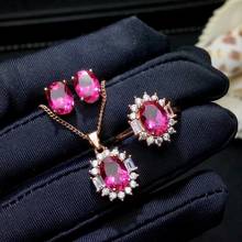 Shilovem colar com pingente de prata esterlina 925, colar com topázio rosa natural, joias finas para mulheres, aberto 2024 - compre barato