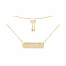 Umgodly luxo de alta qualidade amarelo ouro cor letras amour amor ajustável colar moda feminina pingente zircônia jóias 2024 - compre barato