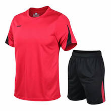 Мужские тренировочные футболки, быстросохнущие спортивные костюмы с коротким рукавом для тренировок на открытом воздухе, Дышащие футбольные костюмы для фитнеса, спортивные костюмы 2024 - купить недорого