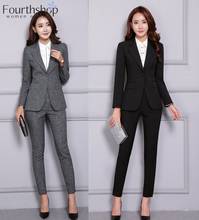 Formal Pant Suits for Women Autumn Winter Office Lady Work Fashion 2 Pieces Pants Blazer Set Clothes Black Jacket Suit Female 2024 - buy cheap