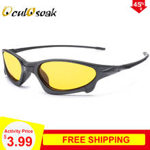 Proteção UV400 Oculosoak Night Vision Óculos De Sol para Homens Lente Amarela Polarizada Noite Óculos de Condução Masculino Óculos de Sol 1034 2024 - compre barato