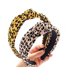 Natal presente do vintage leopardo bezel faixa de cabelo feminino nó bandana meninas acessórios de cabelo grampos de cabelo hairband opaska do wlosow 2024 - compre barato