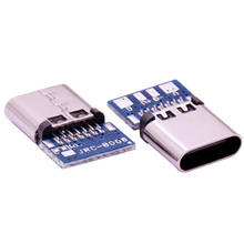 10pcs USB 3.1 Type C Connector 14 Pin Female Socket receptacle Through Holes PCB 180 Vertical Shield USB-C 2024 - buy cheap