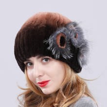 Women Hand-made 100% Real Rex Fur Hats Lady Warm Genuine Rex Rabbit Fur Caps Fashion Girl Natural Real Rex Rabbit Fur Hats 2024 - buy cheap