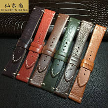 Xianershang unisex pulseiras de couro genuíno à prova dwaterproof água pulseiras de couro personalizado marca cinta 19mm 20mm 22mm 21mm pulseira relógio macio 24 2024 - compre barato