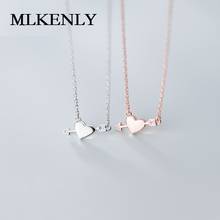MLKENLY-pendientes de plata de ley 925 con tachuelas en forma de corazón, joyería de compromiso, estilo japonés y coreano, simple y fresco 2024 - compra barato
