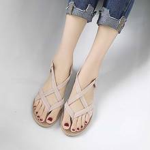 Women Shoes Fashion Summer Open Toe Sandals Casual Flat Elastic band Rome sandalen dames chaussures femmes t nouveau 2019 2024 - buy cheap