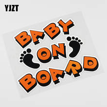 Yjzt 14.8cmx11.9cm bebê a bordo etiqueta do carro pequenos pés pvc decalque 13a-0055 2024 - compre barato