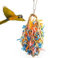 Tira de papagaio criativa para brinquedo de pássaro, brinquedo à prova de mordida de papel para pendurar na gaiola, retalhador para envelhecimento, papagaios de brinquedo 2024 - compre barato