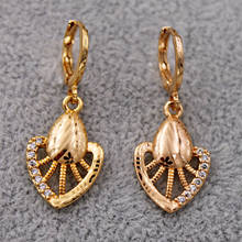 Trendy Gold Plated dangle drop earring Earrings for Women's earrings zircon Cooper Heart Earring  Jewelry for Party Wedding Gift 2024 - buy cheap
