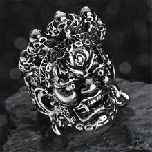 Anéis góticos para homens, esqueleto retrô do diabo, anel masculino chinês facebook skull ajustável, jóias de mulheres 2024 - compre barato