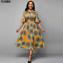 African Print Dresses for Women Dress Dashiki Flare Sleeve Flowers African Clothes Plus Size Retro Africa Bodycon Christmas Robe 2024 - buy cheap