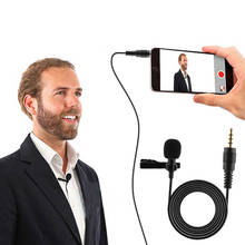 Minimicrófono portátil de solapa con cable para teléfono, portátil y PC, 1,5 m, 3,5mm, grabación de Audio y vídeo 2024 - compra barato