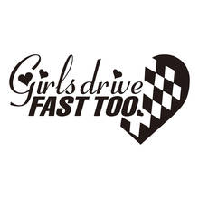 18*9cm Girls Drive Fast Too Decal Sticker JDM Race Car Truck Funny Hearts Vinyl Car Wrap Decor Decals 2024 - buy cheap
