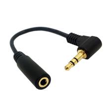 Cable de extensión de audio para auriculares, accesorio macho a hembra, 3 polos, codo de 90 grados, 3,5mm 2024 - compra barato