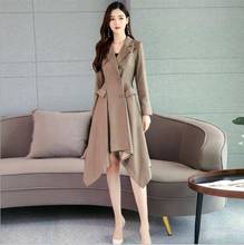 Korean Style Women Autumn Long Trench Coat Fashion Slim Irregular Ladies Casual Outwear Classic Turn Down Collar Plus Size Coats 2024 - buy cheap