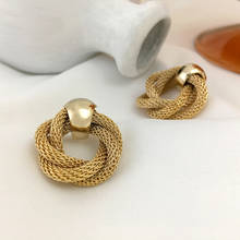 Monlansher Vintage Hollow Round Twist Drop Earrings for Women Gold Color Copper Drop Earrings Statement Fashion Earrings Jewelry 2024 - buy cheap