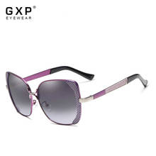 Óculos de sol feminino gxp, design de marca de luxo, polarizado, gradiente, borboleta, vintage, de grandes dimensões 2024 - compre barato