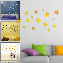 Adesivos de parede 3d acrílicos com estrela, 20 peças, adesivos de estrela, para sala de estar, parede, faça você mesmo, decoração criativa 2024 - compre barato