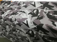 Película de vinilo de camuflaje Arctic, negra, blanca y gris, cubiertas de envoltura de carrocería de coche con liberación de aire 2024 - compra barato