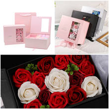 Caja de regalo acrílica para amantes del Día de San Valentín, embalaje de rosas eternas rojas y rosas, caja de flores, adornos para fiesta de boda y cumpleaños 2024 - compra barato